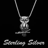 Sterling Silver Owl Pendant & Necklace