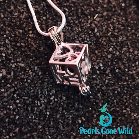 Sterling Silver Love Cube Pendant & Necklace