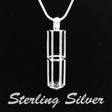Sterling Silver Long Cage Pendant & Necklace