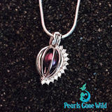 Sterling Silver Jeweled Cage Pendant & Necklace