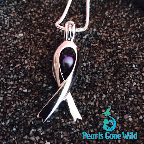 Sterling Silver Ribbon Pendant & Necklace