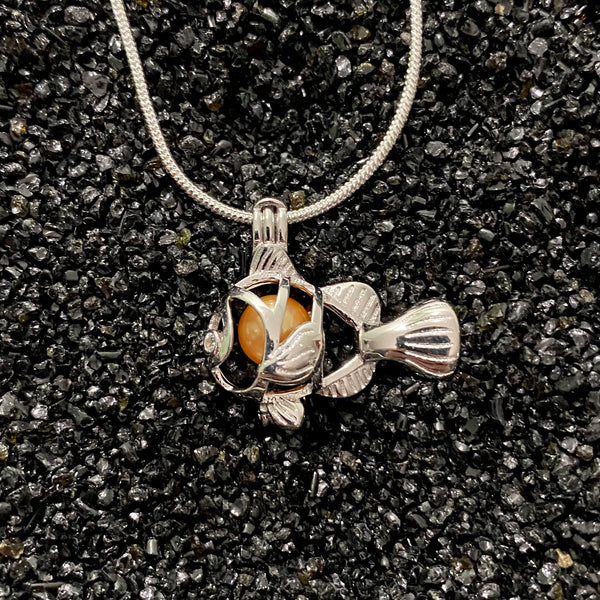Sterling Silver Clownfish Pendant & Necklace