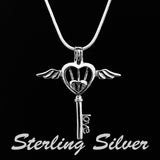 Sterling Silver Angel Key Pendant & Necklace