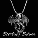 Sterling Silver Dragon Pendant & Necklace
