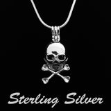 Sterling Silver Skull Pendant & Necklace